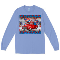 Colony Blue american truck 4th of july tumbler Long Sleeve Tee - BarkalooDesign