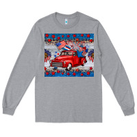 Heather Grey american truck 4th of july tumbler Long Sleeve Tee - BarkalooDesign