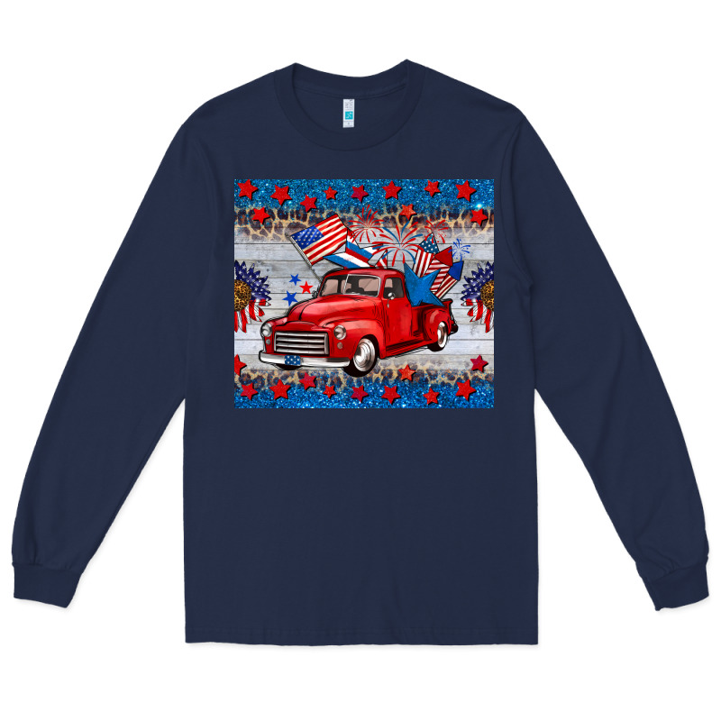American Truck 4th Of July Tumbler Long Sleeve Tee by BarkalooDesign | Teevron