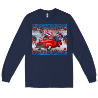 Navy american truck 4th of july tumbler Long Sleeve Tee - BarkalooDesign