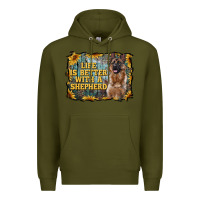 Army Green life is better with a shepperd Premium Hoodie - RanaPortraitStore