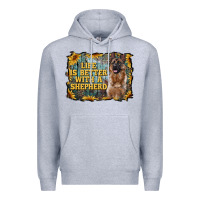 Heather Grey life is better with a shepperd Premium Hoodie - RanaPortraitStore