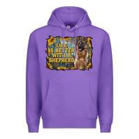Purple life is better with a shepperd Premium Hoodie - RanaPortraitStore
