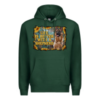 Sports Green life is better with a shepperd Premium Hoodie - RanaPortraitStore