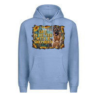 Colony Blue life is better with a shepperd Premium Hoodie - RanaPortraitStore