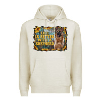 Oatmeal Heather life is better with a shepperd Premium Hoodie - RanaPortraitStore