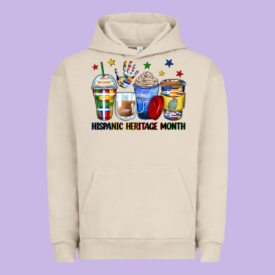 Hispanic Heritage Month Coffee Cups Urban Hoodie Designed By Zillion Design Studio