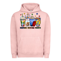 Pigment Salmon hispanic heritage month coffee cups Urban Hoodie - Zillion Design Studio