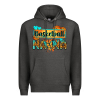 Charcoal Heather basketball nana with leopard Premium Hoodie - Zillion Design Studio