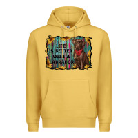 Antique Gold life is better with a labrador Premium Hoodie - RanaPortraitStore