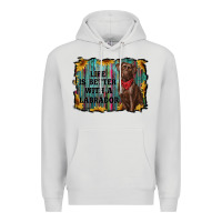 Dove Grey life is better with a labrador Premium Hoodie - RanaPortraitStore