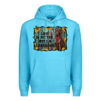 Ocean Blue life is better with a labrador Premium Hoodie - RanaPortraitStore