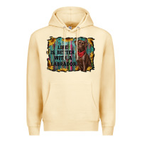 Pina Colada life is better with a labrador Premium Hoodie - RanaPortraitStore
