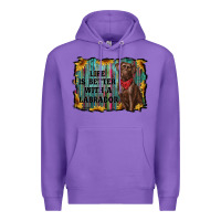 Purple life is better with a labrador Premium Hoodie - RanaPortraitStore