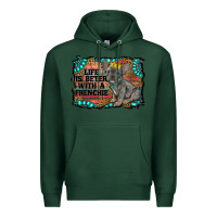 Sports Green life is better with a frenchie Premium Hoodie - RanaPortraitStore