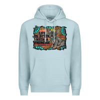 Blue Mist life is better with a frenchie Premium Hoodie - RanaPortraitStore