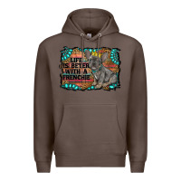 Coffee life is better with a frenchie Premium Hoodie - RanaPortraitStore