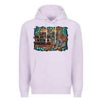 Lilac life is better with a frenchie Premium Hoodie - RanaPortraitStore