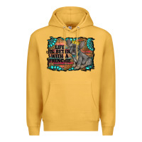 Mustard life is better with a frenchie Premium Hoodie - RanaPortraitStore