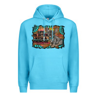 Ocean Blue life is better with a frenchie Premium Hoodie - RanaPortraitStore