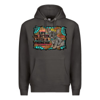 Smoke life is better with a frenchie Premium Hoodie - RanaPortraitStore