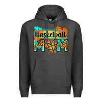 Charcoal Heather basketball mom with leopard Premium Hoodie - Zillion Design Studio