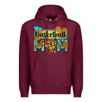 Burgundy basketball mom with leopard Premium Hoodie - Zillion Design Studio