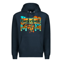 Navy basketball mom with leopard Premium Hoodie - Zillion Design Studio