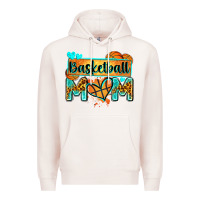 Pale Pink basketball mom with leopard Premium Hoodie - Zillion Design Studio