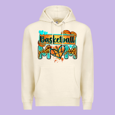 Basketball Mom With Leopard Premium Hoodie Designed By Zillion Design Studio