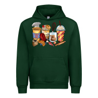 Forest Green bakery coffee cups Urban Hoodie - Zillion Design Studio