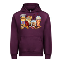 Mauve Wine bakery coffee cups Urban Hoodie - Zillion Design Studio