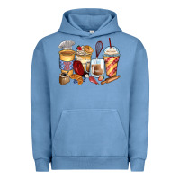 Pigment Pebble Blue bakery coffee cups Urban Hoodie - Zillion Design Studio