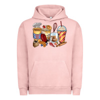 Pigment Salmon bakery coffee cups Urban Hoodie - Zillion Design Studio