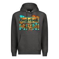 Charcoal Heather basketball mini with leopard Premium Hoodie - Zillion Design Studio