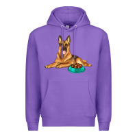 Purple german shepherd with food bowl Premium Hoodie - texasbilliewilder