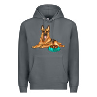 Rock german shepherd with food bowl Premium Hoodie - texasbilliewilder
