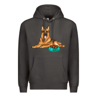 Smoke german shepherd with food bowl Premium Hoodie - texasbilliewilder