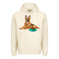Tofu german shepherd with food bowl Premium Hoodie - texasbilliewilder