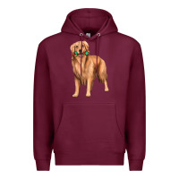 Burgundy golden retriever with toys Premium Hoodie - texasbilliewilder