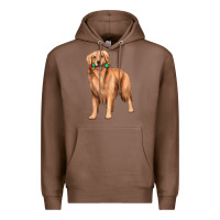 Chestnut golden retriever with toys Premium Hoodie - texasbilliewilder