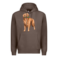 Coffee golden retriever with toys Premium Hoodie - texasbilliewilder