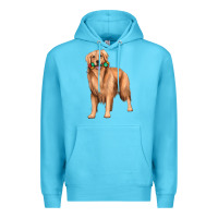 Ocean Blue golden retriever with toys Premium Hoodie - texasbilliewilder