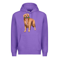 Purple golden retriever with toys Premium Hoodie - texasbilliewilder