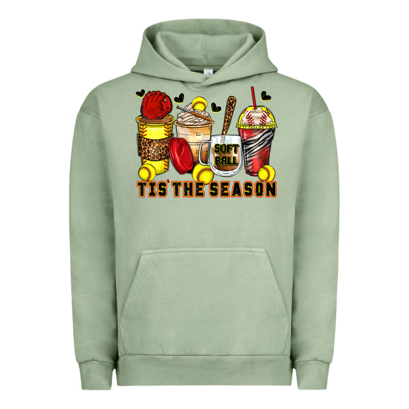 Tis' The Season Softball Coffee Cups Urban Hoodie by Zillion Design Studio | Teevron