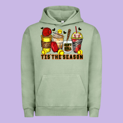 Tis' The Season Softball Coffee Cups Urban Hoodie Designed By Zillion Design Studio