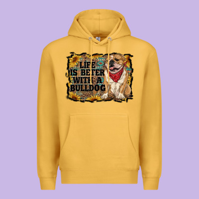 Life Is Better With A Bulldog Premium Hoodie Designed By Ranaportraitstore