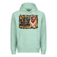 Seafoam life is better with a bulldog Premium Hoodie - RanaPortraitStore