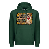 Sports Green life is better with a bulldog Premium Hoodie - RanaPortraitStore