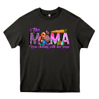 Asphalt This Mama is chilling with her Heavy Core Tee - CowhideDigitalArt